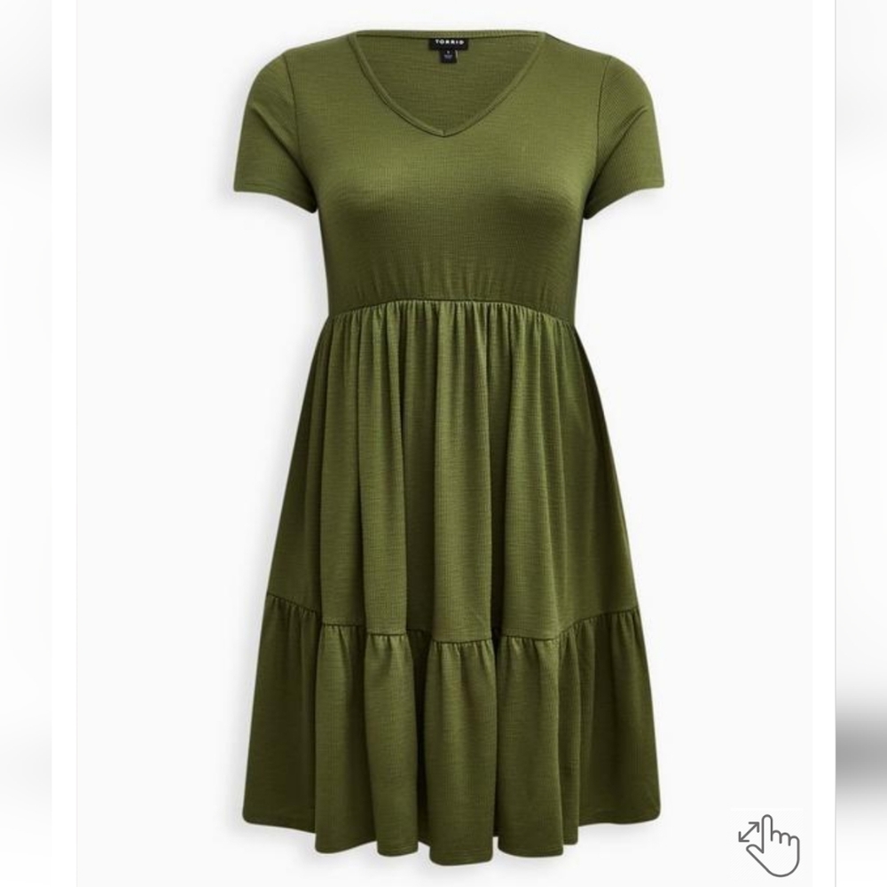 MINI RIB KNIT BABYDOLL SKATER DRESS